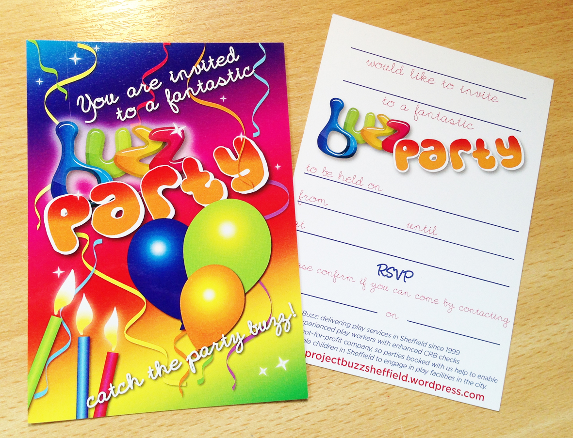 Buzz Party Invitations designed by The Smart Station sheffield
